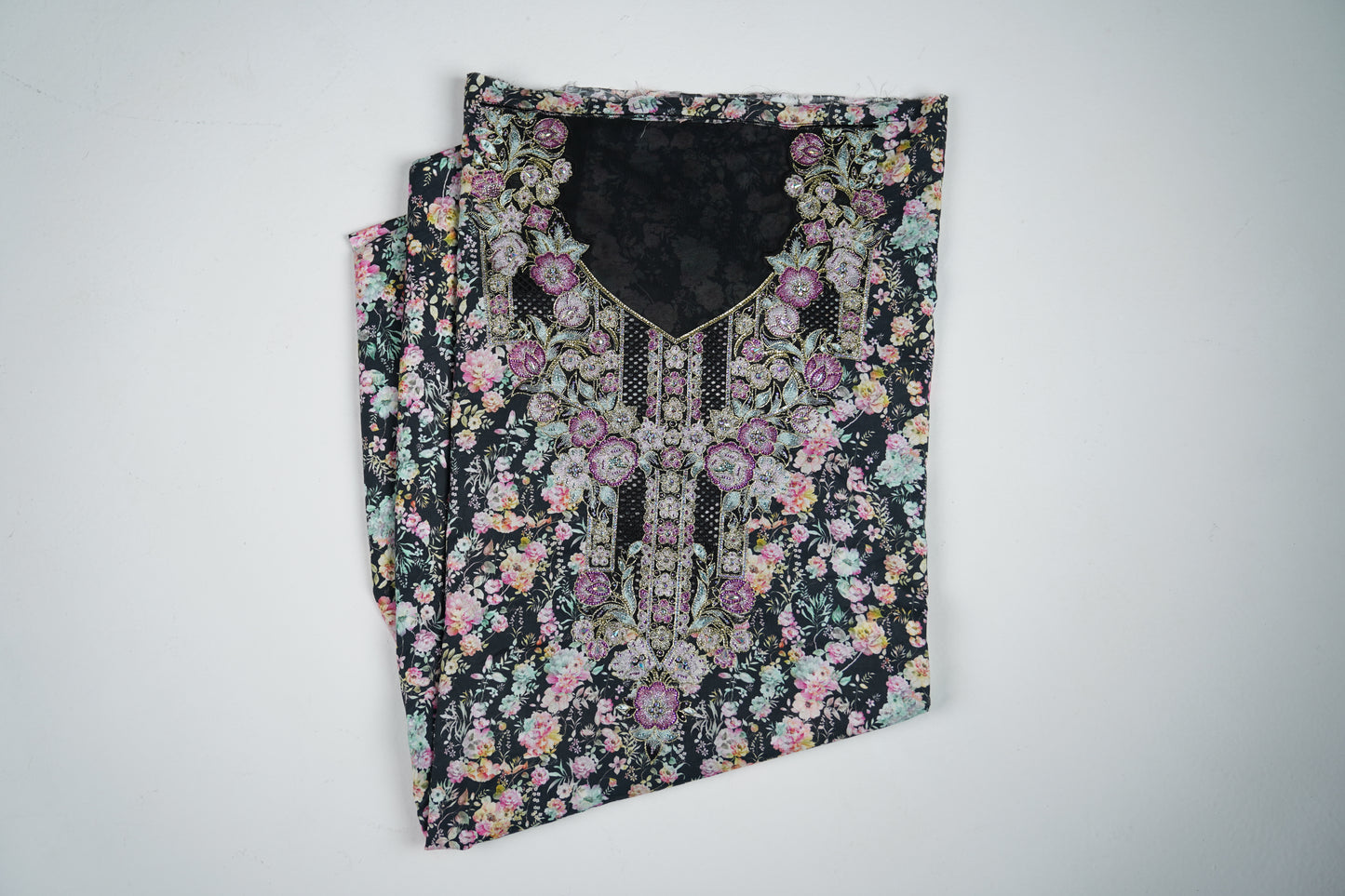 Nuit Florale | Midnight Bloom Embroidered Fabric