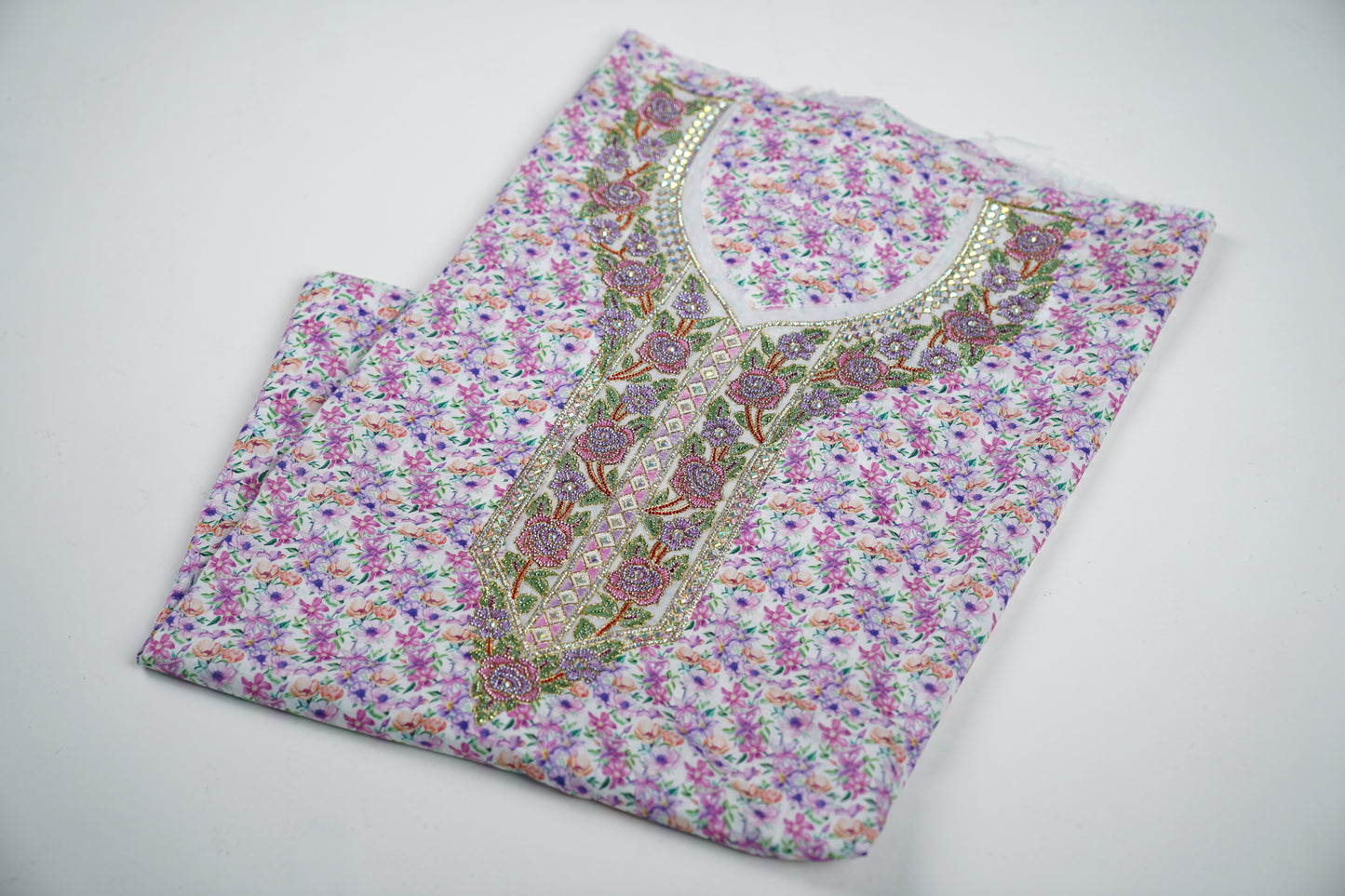 Bel Jardin Pastel | Pastel Floral Embroidered Fabric