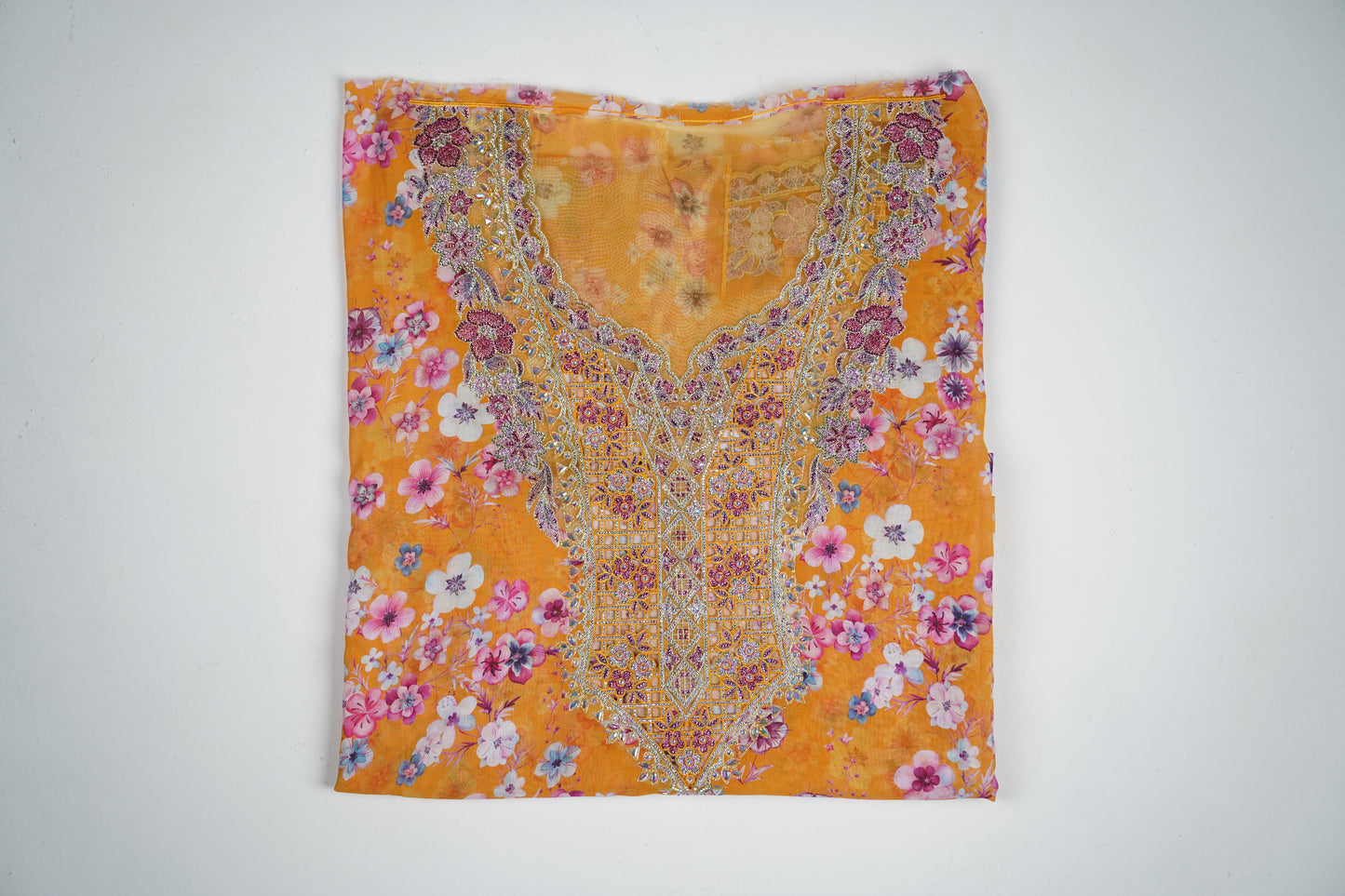 Bel Soleil | Yellow Floral with Silver and Fuchsia Accents