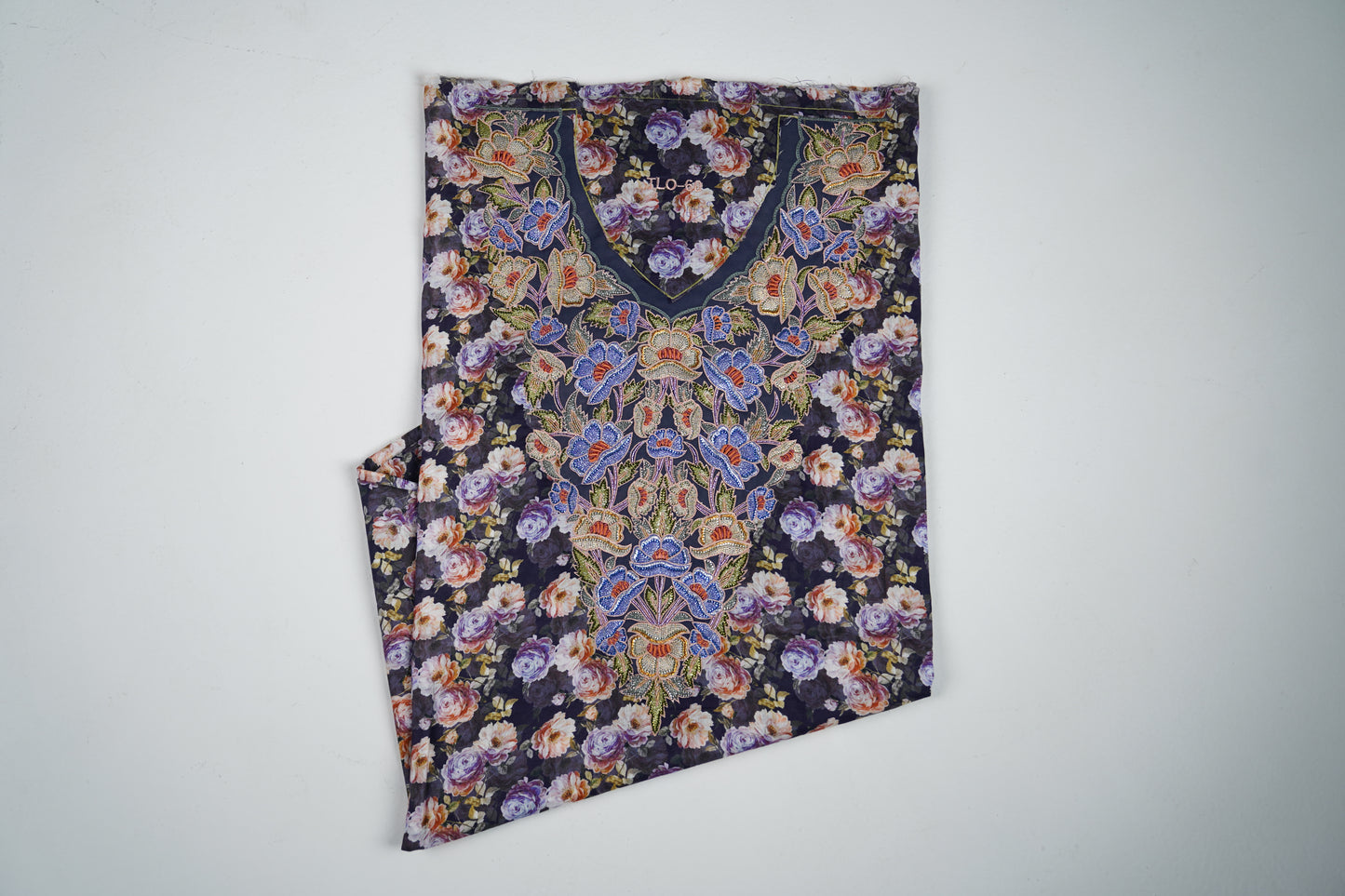 Bel Nuit Florale | Midnight Blue Floral Embroidered Fabric