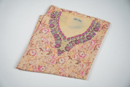 Bel Rosée Antique | Vintage-Inspired Floral Embroidered Fabric