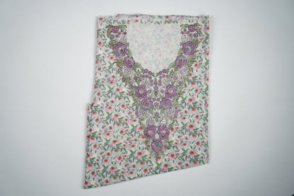 Bel Rose Antique | Pink and Gold Floral Embroidered Fabric