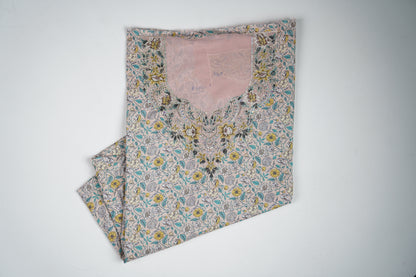 Bel Citron Vert | Lemon-Toned Floral Silver and Green Embroidery