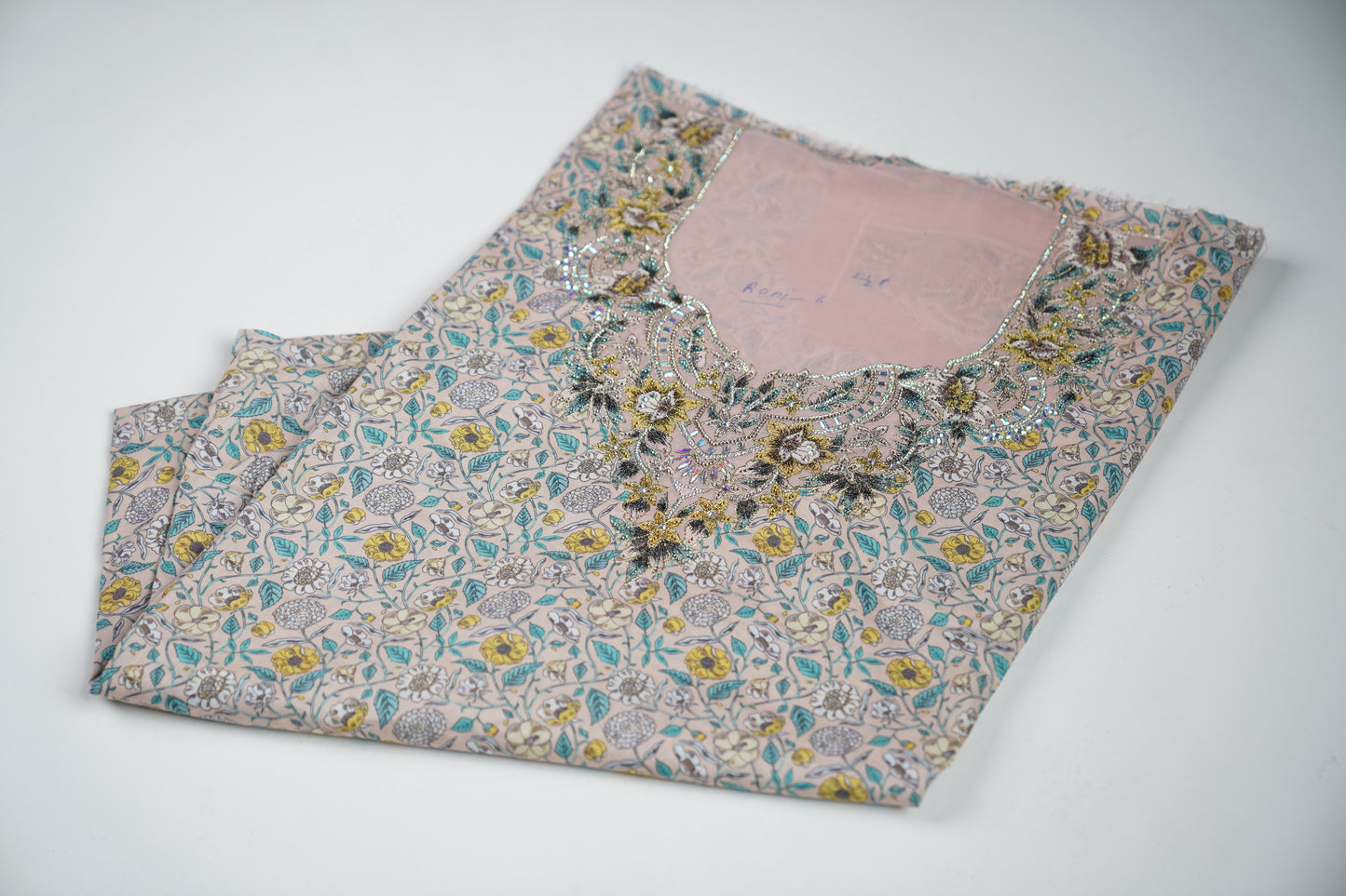 Bel Citron Vert | Lemon-Toned Floral Silver and Green Embroidery