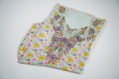Bel Jardin d’Or | Golden-Lilac Flora Fabric