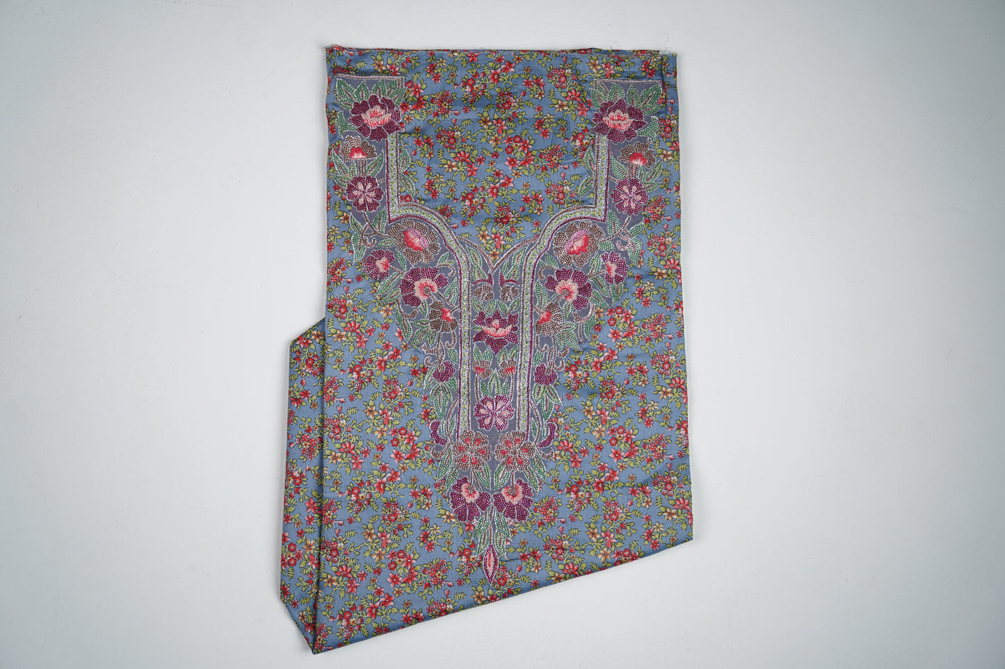 Bel Bleu Jardin | Blue Floral  with Pink and Green Details