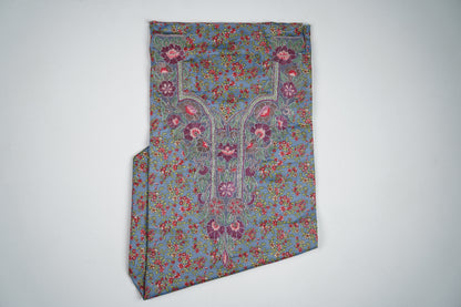 Bel Bleu Jardin | Blue Floral  with Pink and Green Details