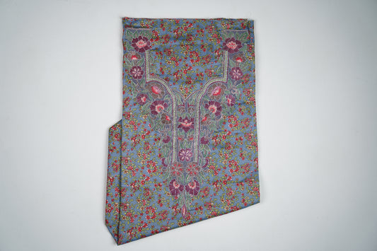 Bel Bleu Jardin | Blue Floral  with Pink and Green Details