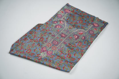 Bel Bleu Jardin | Blue Floral  with Pink and Green Details