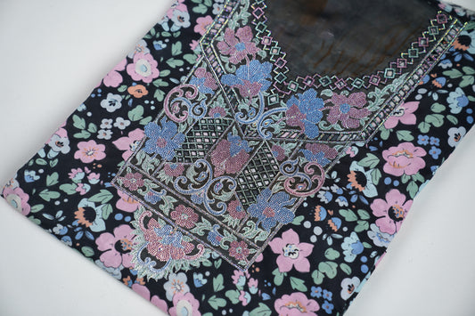 Éclat Noir | Midnight Grace Embroidered Dress