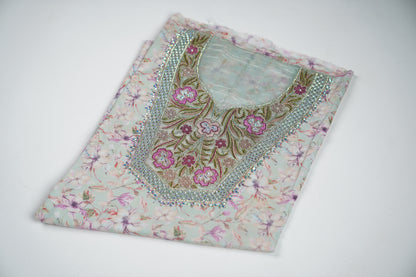 Bel Douce Menthe | Light Mint Flora with Pink Accents