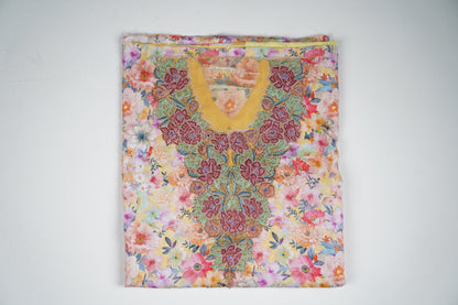 Bel Jardin d’Été l Yellow Floral Pink and Green Accents