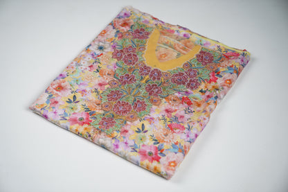 Bel Jardin d’Été l Yellow Floral Pink and Green Accents