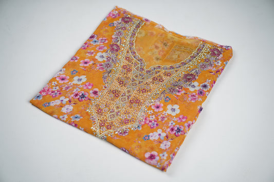 Bel Soleil | Yellow Floral with Silver and Fuchsia Accents